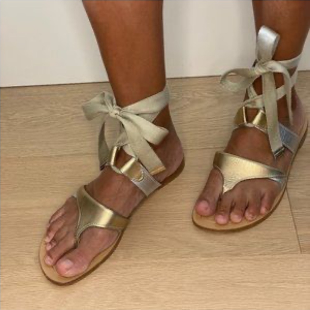 Sarah Flint Metallic Strappy Sandals